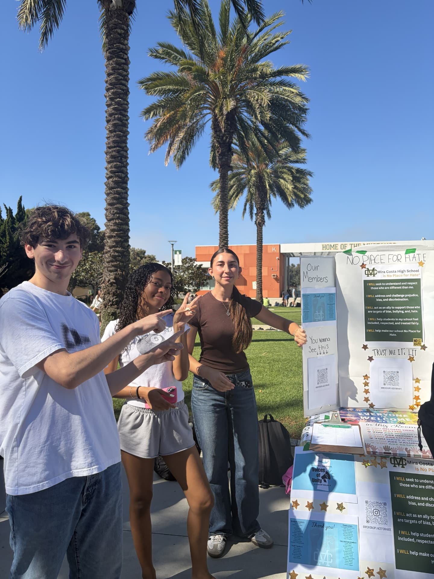 Jonah recruiting students to join the No Place For Hate club at Mira Costa
